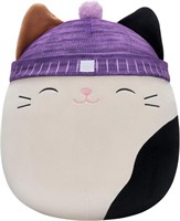 14-Inch Squishmallow Cat with Purple Hat