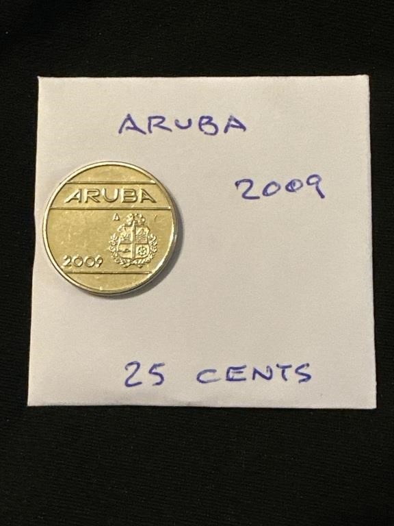 Arubian 2009 25 Cents Coin