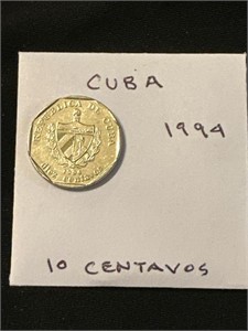 Cuba 1994  10 Centavos Coin