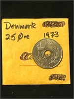 Denmark 1973  25 Ore Coin