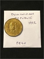 Dominican Republic 1992  Peso Coin