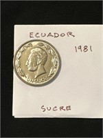 Ecuador 1981  Sucre Coin