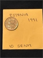 Estonia 1991  10 Senti