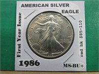 1986 American Silver Eagle ~ 1st Year of Issue