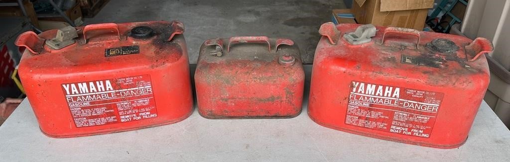 Lot of Three Metal Marine Gas Cans