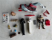 Lot of Star Wars Toys and Pez Dispensers