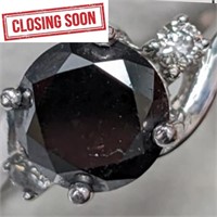 $2610 10K  Black Diamond(1.7ct) Diamond(0.08ct) Ri