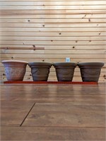 (4) Round Plastic Planters