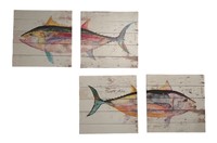 Vibrant Yellowfin Tuna Canvas Wall Art - 4 pc set