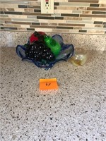 Glass fruit bowl with fruit #64