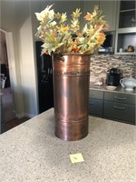 Copper vase with foliage and leaves #76