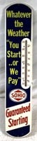 1950s porcelain Sohio thermometer - 38" VG cond`