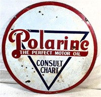 1923 Porcelain sign - Polarine Oil 30" - 2 sided