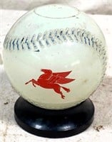 1950s Cleveland Indians Mobiloil baseball bank 3"