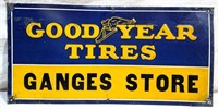 1950s sign Good year Tires Ganges, OH 23"x11"