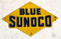 1940s Porcelain Sign - Blue Sunoco 8"x12"