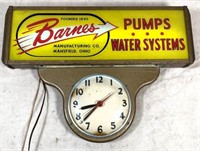 Vintage Barnes Pump lighted Clock - Mansfield OH