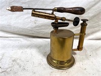antique BRASS Otto Bernz torch w/ soldering iron