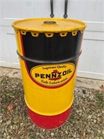 vintage Pennzoil - 30 gal steel drum