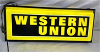 vintage lighted Western Union Sign - 10"x25"