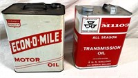 2 oil cans- 2 gal. MF & Econ-O-Mile