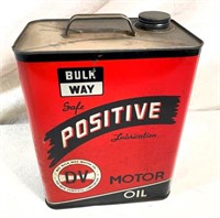 2 gal. Positive motor oil can