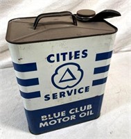 2 gal. Cities Service Blue Club Oil can