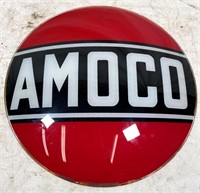 Amoco glass lense only  15" gas pump topper
