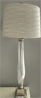 CHROME AND GLASS DECORATIVE LAMP