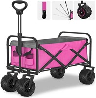 Ribitek All-Terrain Beach Wagon Cart (Pink)