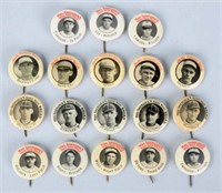 Lot of 18: Scarce College Baseball Photo Pins.