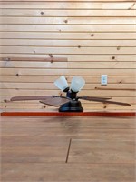 Black Ceiling Fan with Dark Wood Blades