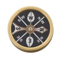 Marbles Brass Toned Compass