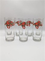 Poinsettia and ribbons glasses