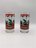 (2) Coca-Cola Christmas glasses