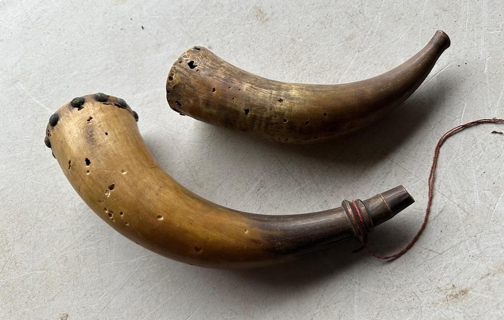 Pair of Vintage Powder Horns