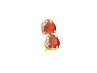 14KT Gold and Ruby Heart Shaped Earrings