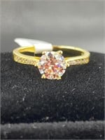 1.00 Carat Diamond Moissanite Gold Over 925 Ring