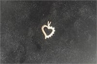 14KT Gold 1/4 CW Diamond Heart Pendant