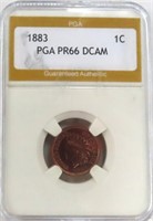 1883 Indian Head One Cent PGA PR66DCAM