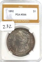 1892 Morgan Dollar PGA MS66 (toned)