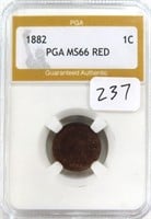 1882 Indian Head One Cent PGA MS66 RED