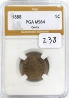 1888 Liberty Head Five Cents PGA MS64