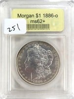 1886 -O Morgan Dollar USCG MS62+
