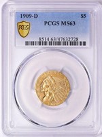 1909-D Indian Gold Half Eagle PCGS MS-63