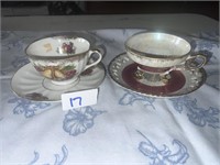 PAIR OF TEA CUPS AND SAUCERS