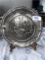 PEWTER COMMEMORATIVE PLATE