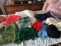 KNITTED SCARVES AND GLOVES