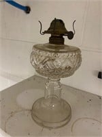Vintage clear glass oil lamp base