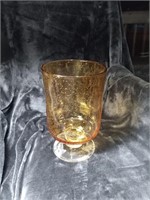 Incredible Amber Large 9 1/2" Tall Bubble Vase